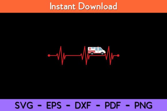 Ambulance Heartbeat Graphics for Crafts