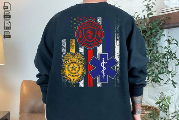 First Responders Hero Flag SVG for Crafts & Graphics