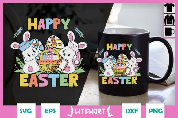 Happy Easter Egg Nurse SVG Retro: Graphics for Crafts