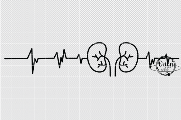 Kidney Heartbeat SVG PNG: Graphics for Crafts
