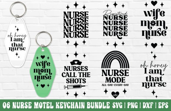 Nurse Motel Keychain SVG Bundle: Crafts & Graphics