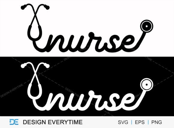 Nurse Typography SVG: Crafts & Graphics